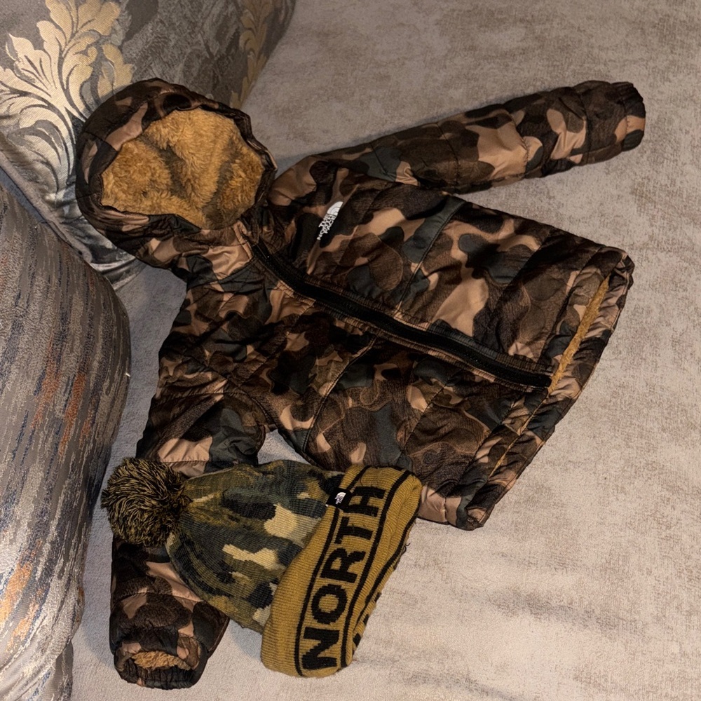 The North Face Camouflage Kids Jacket with Hood & Hat